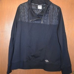 Harley Davidson Performance Womens XL 1/4 Zip Pullover Jacket Black Polyester